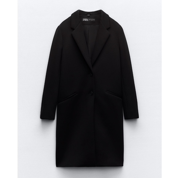 Zara CONTRASTING COAT WITH REMOVABLE HOOD - Picture 13 of 15